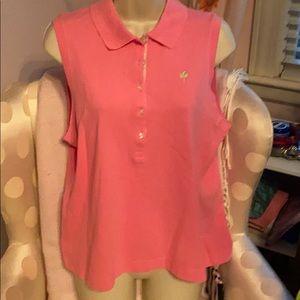 Lilly Pulitzer  sleeveless polo. Classic pink.
